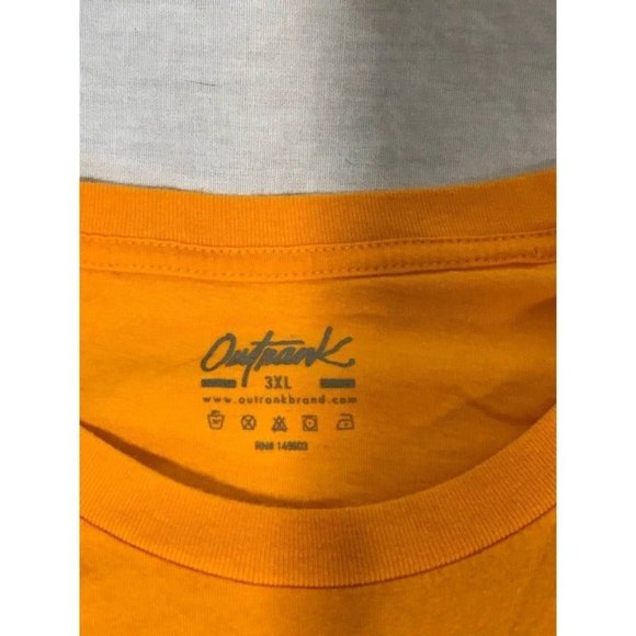 Outrank Shirt Mens sz 3XL XXXL Yellow Graphic Short Sleeve T-Shirt - Picture 3 of 6